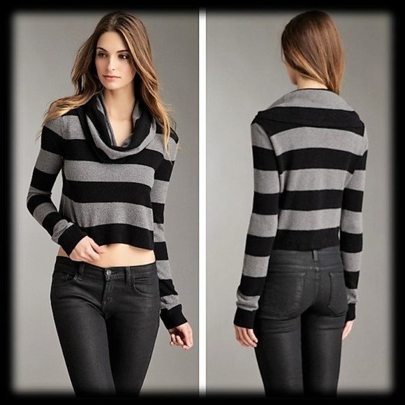BCBGMAXAZRIA “Samira” Crop Merino Wool & Cashmere Sweater - Size XXS - Picture 1 of 16